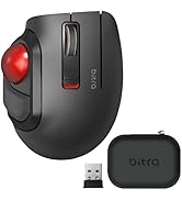 ELECOM bitra Mobile Trackball Mouse, 2.4Ghz Wireless, Thumb Control, Small Size, with Semi-Hard C...