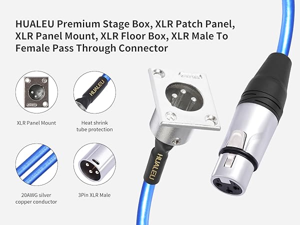 2Feet XLR Pass Through Cable