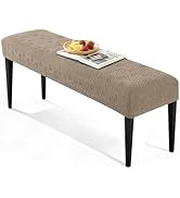 VANSOFY Dining Bench Cover, Stretch Jacaquard Bench Seat Cushion Covers, Rectangular Washable Ben...