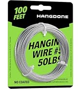 HANGDONE Picture Hanging Wire #5 50lbs 100-Feet, Flexible Steel Wire 16 Gauge for Hang Up Frame/P...
