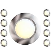 JULLISON 8 Packs 6 Inch LED Low Profile Screw in & Surface Mount Disk Light, Brushed Nickel, 5CCT...