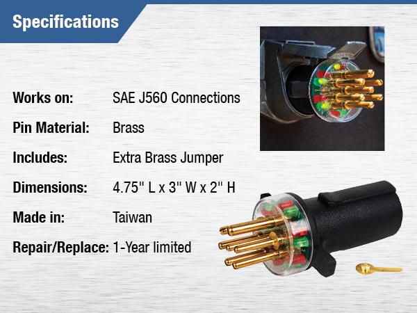 Circuit Chaser works with SAE J560 Connections - 7-way round pin