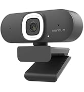 NUROUM V15AFL 2K Webcam with Ring Light for Streaming, Autofocus Webcam for PC w/Noise Cancelling...