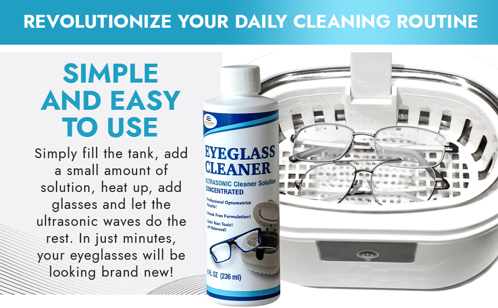 eyeglass cleaner ultrasonic cleaning solution concentrated professional results optometrist results