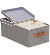 YheenLf 1-Pack Storage Box, Foldable Blanket Basket with Detachable Lid, Linen Closet 0rganizers ...