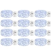 inkgear 12 Pack Fairy Lights with Timer - Battery Operated 3 Modes, 7ft 20 LED Waterproof Indoor ...