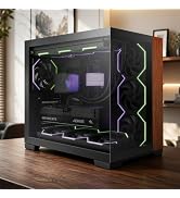 Scutum Ultra ATX Case, Pre-Installed 6 ARGB Fans & Umbra Hub, Ash Wood Trim | All-in-one ARGB coo...