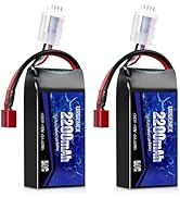 URGENEX 3S Lipo Battery 2200mAh 11.1V 50C High Discharge Rate Shorty Pack RC Battery with Dean-St...