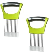 2 PCS Onion Slicer Holder – Stainless Steel Meat Holder, Meat Chopper | Multi-Purpose Kitchen Saf...