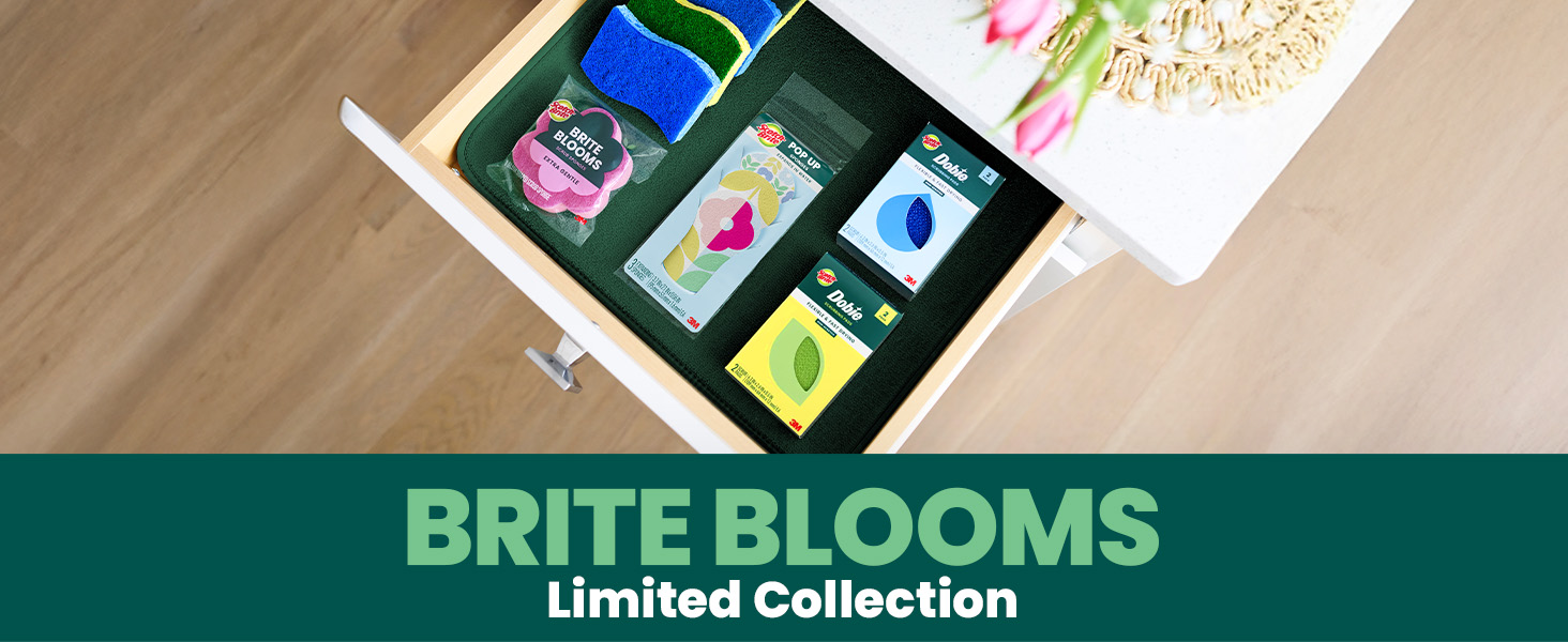 brite blooms limited collection of scotch-brite sponges