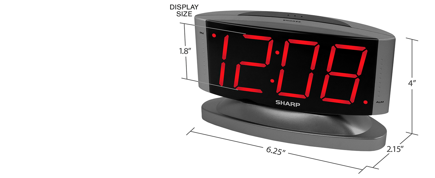 Easy to Read Clock large Numbers perfect for bedroom, nightstand, bathroom, office, kids room, den