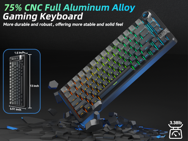 Aluminum Keyboard thocky keyboard Gasket Structure mechanical keyboard wireless