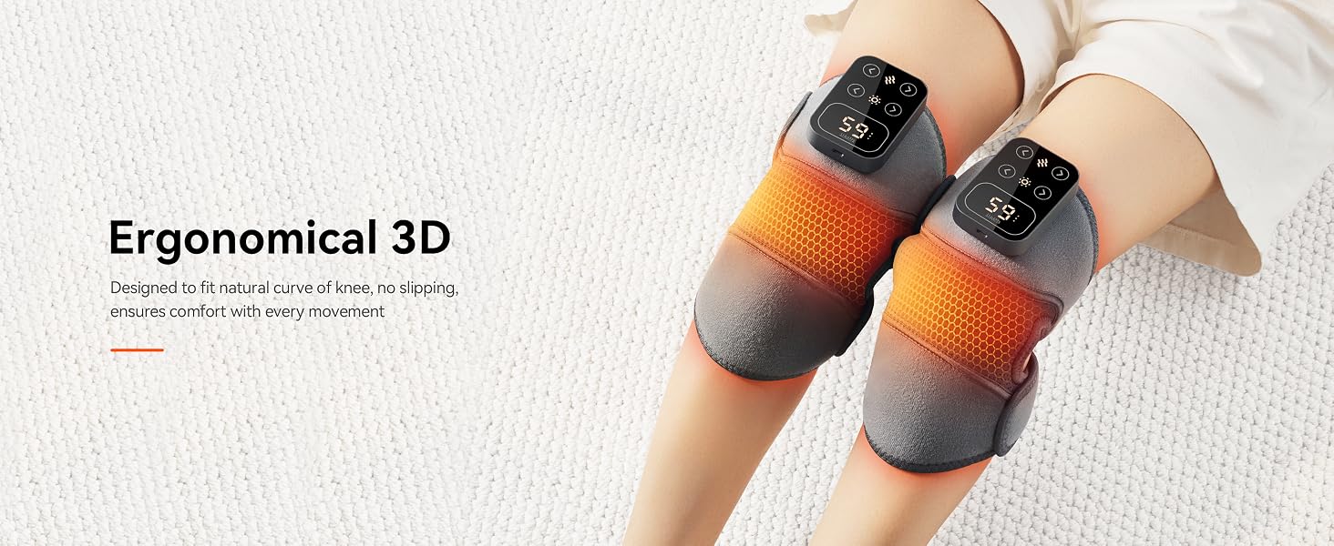 IKEEPFIT Cordless Knee Massager with Heat Vibration