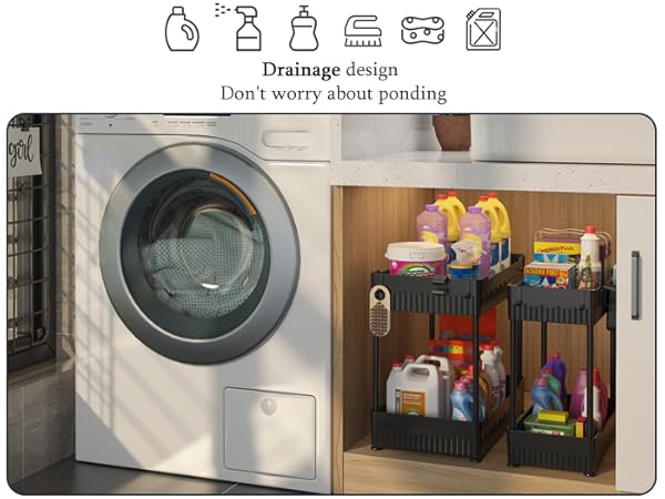 Under sink organizer for laundry room