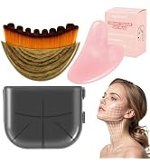 Lymphatic Contour Face Brush and Gua Sha Set, 2-in-1 Manual Facial Brushes for Lymphatic Drainage...