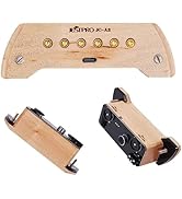 JUSTPRO Acoustic Guitar Pickup, Dual-System and Dual-Coil Active Pickup for Acoustic Guitar, Magn...