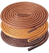 UpUGo 3 Pair Waxed Round Shoe Laces, 3/32" Thin Formal Business Oxford Shoelaces for Men or Women...