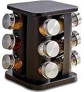 TINMIX Revolving Spice Rack Organizer with 12 Jars, Countertop Spice Seasoning Rack Tower with 12...