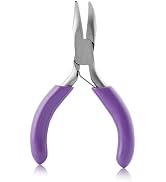 GOLD DEER 3 Inches Bent Chain Nose Pliers Curved Needle Nose Pliers Mini Chain Nose Pliers Curved...