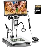 TOMLOV DM9 7" Digital Microscope: 1080P 1200X Coin Microscope Magnifier, 12MP Ultra-Precise Focus...