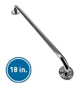 BodyMed Chrome Plated Steel Grab Bar, 18 in. Versatile Usage, 1" Diameter Professional Fitness