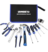 URASISTO 19-Piece Home Tool Kit Hand Tool Set with Easy Carrying Pouch Perfect for DIY, Home Main...
