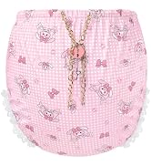 Littleforbig Silky Washable Reusable Waterproof Lockable Waistband Pull-On Bunnies & Bows Usagi P...