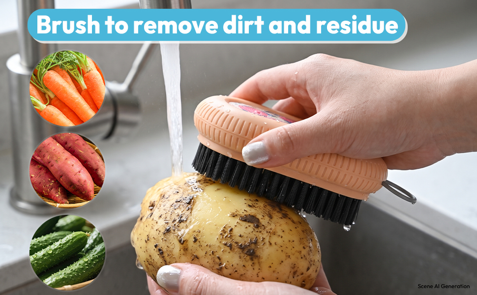 Non-slip ergonomic handle, easy to clean root vegetables