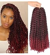 Burgundy Water Wave Crochet Hair 18inch 6 Pack Passion Twist Crochet Hair Ombre Red Water Wave Cr...