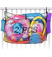 2Pcs Large Pool Float Toy Storage Net - 59x11.8x33.5in Durable Mesh Net Organizer for Fence with ...