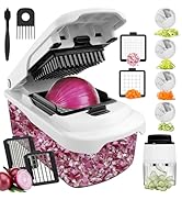 Cambom Vegetable Chopper and Spiralizer, Vegetable Dicer Cutter, Food Chopper for Kitchen, Vegeta...