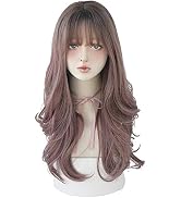 AIKO PRO Chic Korean Fashion 26 Inch Long Wavy Curly Wig, Natural Heat-Resistant Synthetic Hair W...