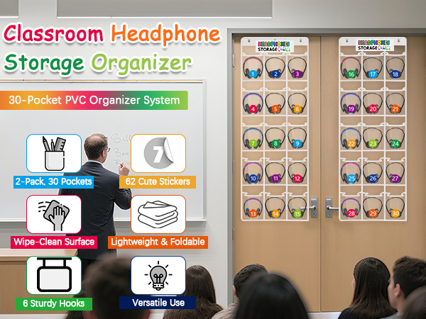 Classroom Headphone Storage 2 Pack Classroom Headphone Storage Organizer