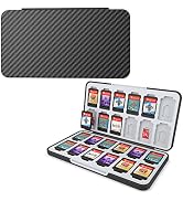 HEIYING Game Card Case for Switch&Switch OLED Game Card or Micro SD Cards,Carbon Fibre Surface Pr...