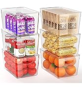 Clear Storage Bins With Lids, 6 Pack Plastic Storage Bins With Lids, Food Storage Organizer Bins,...