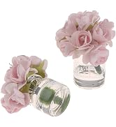2 Pcs Dollhouse Miniature Flowers Dollhouse Mini Vase with Flower Dolls House Flower Glass Vase 1...