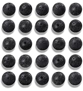 NITOPUPU 100Pcs 8mm Natural Black Volcanic Lava Gemstone Beads Round Loose Stone Beads for Jewerl...