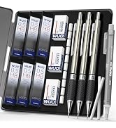 WUO 0.5 mm Mechanical Pencil Set with Eraser Pen Storage Case, 3 PCS | Metal Drafting Pencils, 36...