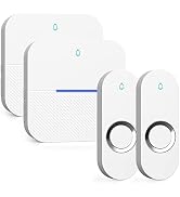 AIDA Lighted Wireless Doorbell, Home Waterproof Doorbell 1,000ft Range, 5 Volume Levels with 58 D...