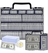FULLCASE Coins Collector Case Holder Coin Capsules 46mm with 6 Sizes Foam Gasket (141 Pcs), Hard ...