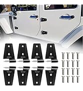Door Hinges for Jeep Wrangler JK JKU Unlimited 2007-2018 Aluminum Door Hinge Kits 2 Doors & 4 Doo...