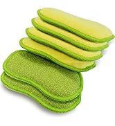 Multi-Purpose Scrub Sponges for Kitchen by SmilePowo Non-Scratch Microfiber Sponge Along with Hea...