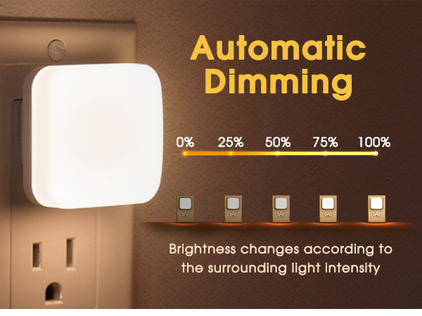 auto dimming night light plug in