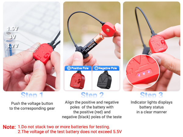 Battery Tester Checker for AA AAA CR2032 LR44 and more batteries