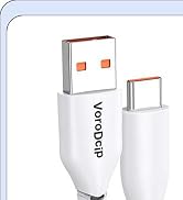 VoroDcip 15 FT USB C Cable Fast Charging 2 Pack, Extra Long USB A to Type C White Data Cord, 15 F...