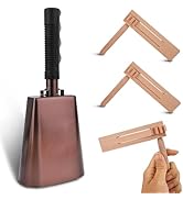 Shongbluu 3pcs Noise Makers, 10 Inch Steel Cow Bell Noise Maker and 2 Pieces Wooden Ratchet Mexic...
