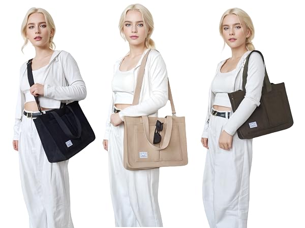 corduroy tote bag with pockets