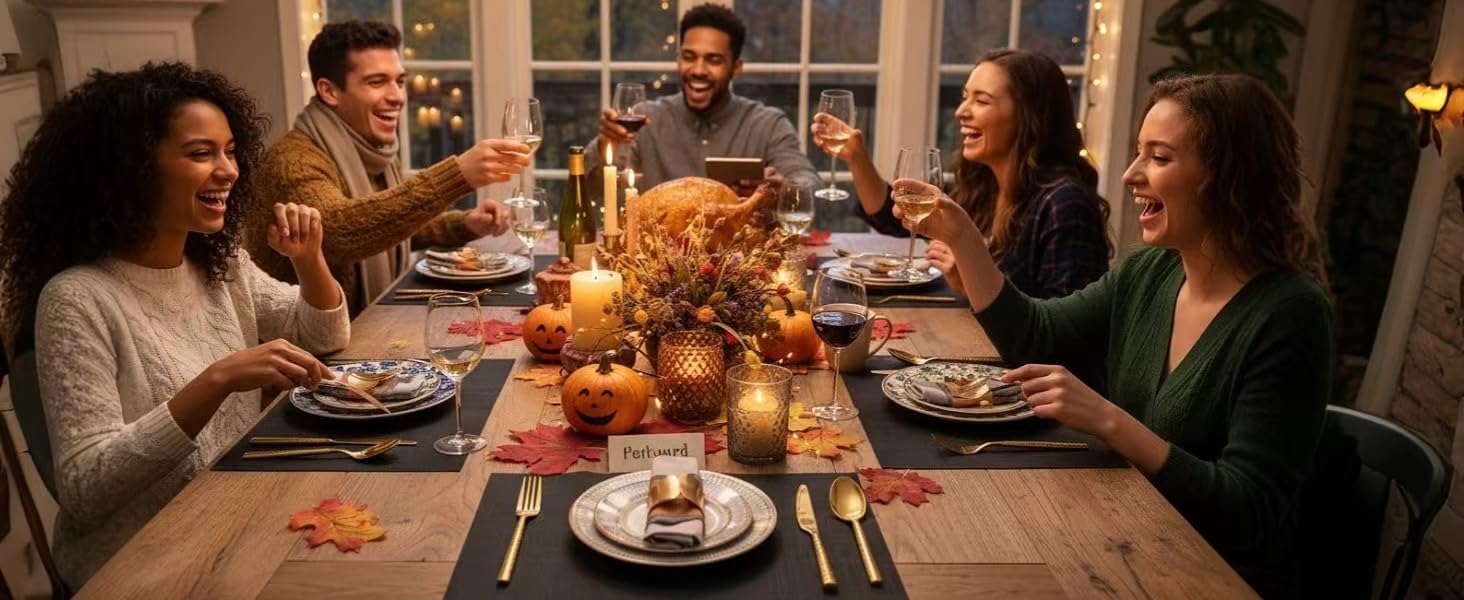 black placemats