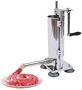 6Lbs Manual Sausage Stuffer, 3L Stainless Vertical Sausage Stuffing Maker Machine Casing Meat Fil...