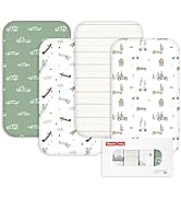 Gllquen Baby Bedside Sleeper Sheets 33x20 Inch 4 Pack - Fitted Crib Mattress Covers, Ultra Soft O...